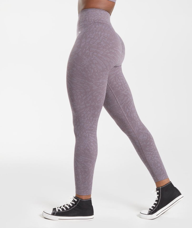 Women's Gymshark Adapt Animal Seamless Leggings Purple | CA 6183N5